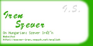 iren szever business card